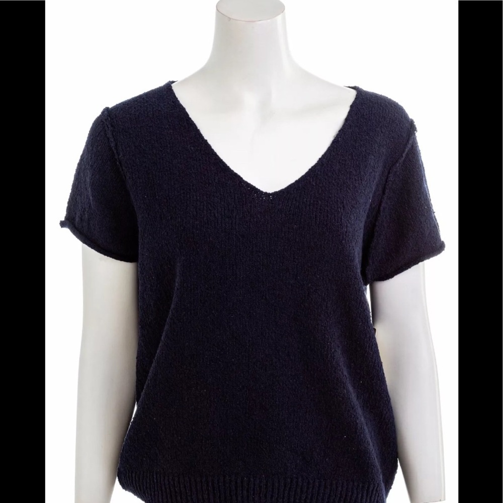 Anthropologie Valentina Navy Blue Short Sleeve Sweater - Picture 8 of 16